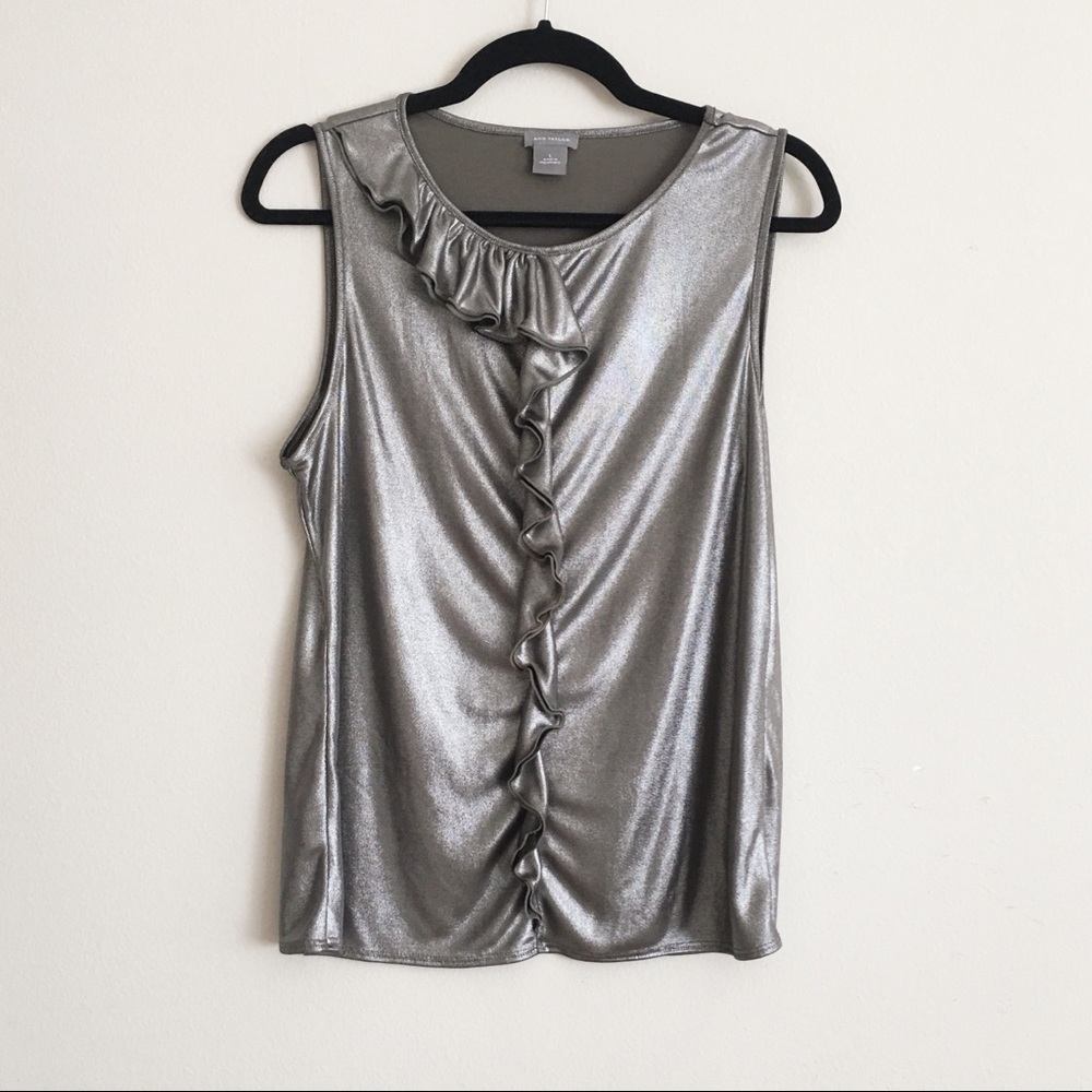 Ann Taylor • Ruffle Metallic Tank - Picture 1 of 2